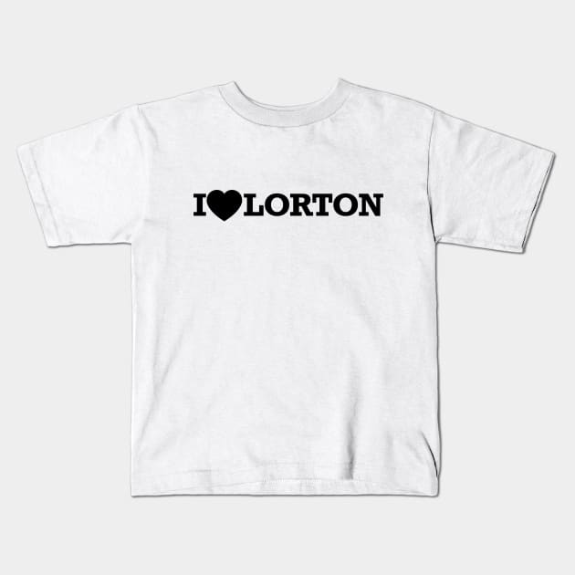 I Love Lorton - Black Kids T-Shirt by Swift Art